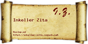 Inkeller Zita névjegykártya